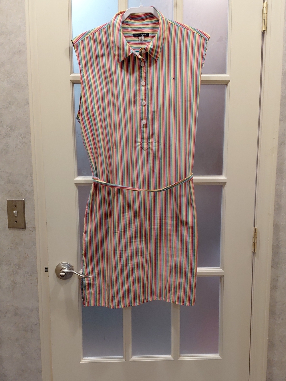 "Tommy Hilfiger" Sz.12, Multicolor Striped Sleeveless Dress with Belt.....